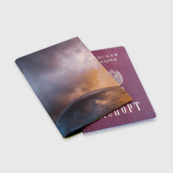 Обложка для паспорта матовая кожа Часть металлической планеты и туман - фото 2