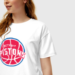 Женская футболка хлопок Oversize Detroit Pistons - фото 2