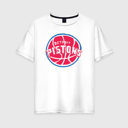 Женская футболка хлопок Oversize Detroit Pistons