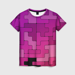 Женская футболка 3D Фиолетовые текстуры