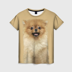 Женская футболка 3D Померанский шпиц собака