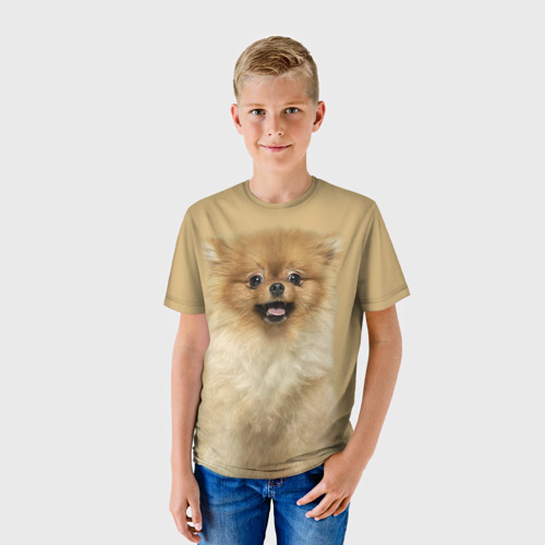 Детская футболка 3D Померанский шпиц собака, цвет 3D печать - фото 3