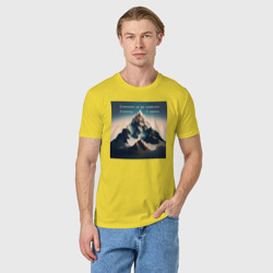 Мужская футболка хлопок Счастье в горах - нейросеть - фото 2