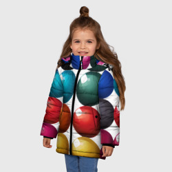 Зимняя куртка для девочек 3D Шары для бильярда - фото 2