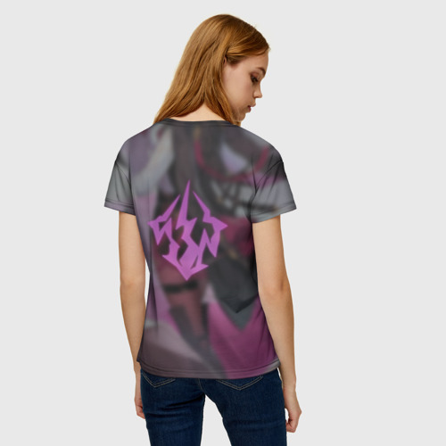 Женская футболка 3D с принтом Кафка электрический тип, вид сзади #2