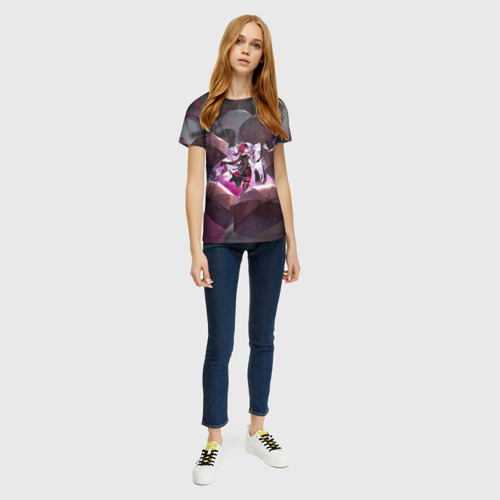 Женская футболка 3D с принтом Кафка электрический тип, вид сбоку #3