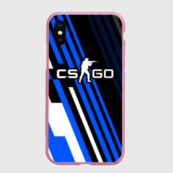 Чехол для iPhone XS Max матовый Кс го - синий вулкан