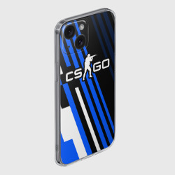 Чехол для iPhone 15 силиконовый с защитой камеры Кс го - синий вулкан - фото 2