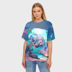 Женская футболка oversize 3D Байлу электрический тип - фото 2