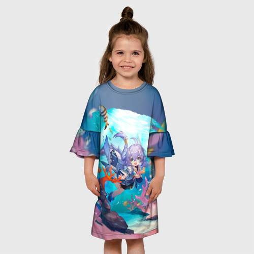 Детское платье 3D с принтом Байлу электрический тип, вид сбоку #3