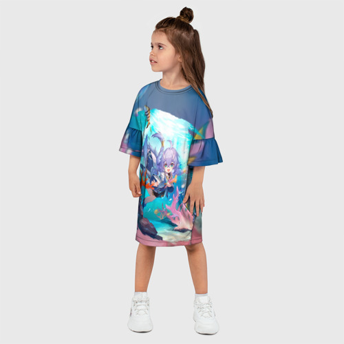 Детское платье 3D с принтом Байлу электрический тип, фото на моделе #1
