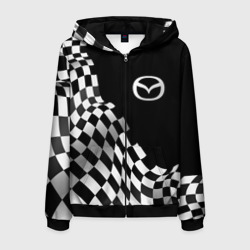 Мужская толстовка 3D на молнии Mazda racing flag