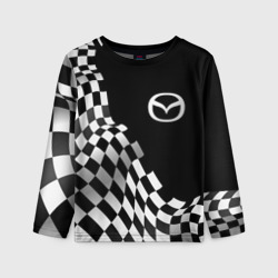 Детский лонгслив 3D Mazda racing flag