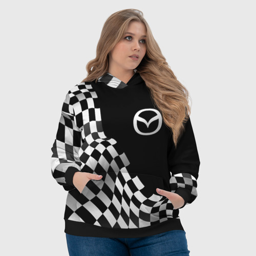 Женская толстовка 3D с принтом Mazda racing flag, фото #4