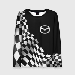 Женский лонгслив 3D Mazda racing flag