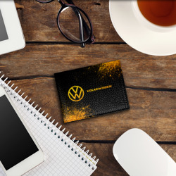 Обложка для студенческого билета Volkswagen - gold gradient: надпись и символ - фото 2