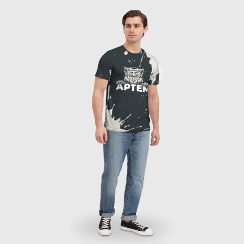Мужская футболка 3D Артем зубастый волк, цвет 3D печать - фото 5