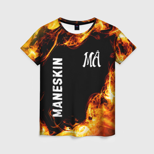 Женская футболка 3D Maneskin и пылающий огонь, цвет 3D печать