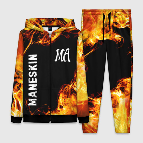 Женский костюм 3D Maneskin и пылающий огонь, цвет черный