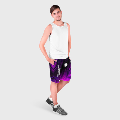 Мужские шорты 3D с принтом Red Hot Chili Peppers violet plasma, фото на моделе #1