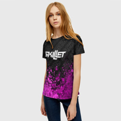 Женская футболка 3D Skillet rock Legends: символ сверху - фото 2