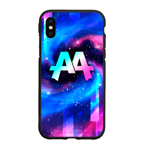 Чехол для iPhone XS Max матовый Asking Alexandria неоновый космос