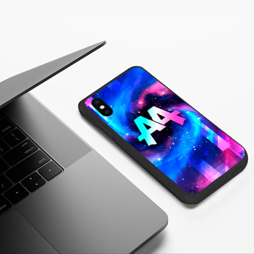 Чехол для iPhone XS Max матовый Asking Alexandria неоновый космос - фото 5