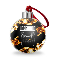 Ёлочный шар Lindemann рок кот и огонь