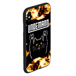 Чехол для iPhone XS Max матовый Lindemann рок кот и огонь - фото 2