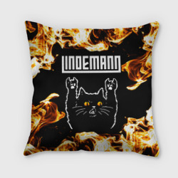Подушка 3D Lindemann рок кот и огонь