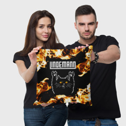 Подушка 3D Lindemann рок кот и огонь - фото 2