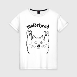 Женская футболка хлопок Motorhead - rock cat