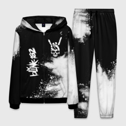 Мужской костюм 3D Blink 182 и рок символ на темном фоне