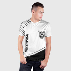 Мужская футболка 3D Slim The Offspring и рок символ на светлом фоне - фото 2