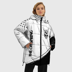 Женская зимняя куртка Oversize The Offspring и рок символ на светлом фоне - фото 2