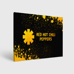 Холст прямоугольный Red Hot Chili Peppers - gold gradient: надпись и символ