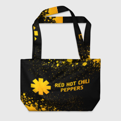 Пляжная сумка 3D Red Hot Chili Peppers - gold gradient: надпись и символ