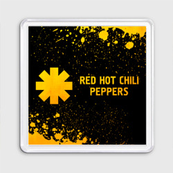 Магнит 55*55 Red Hot Chili Peppers - gold gradient: надпись и символ