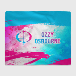 Плед 3D Ozzy Osbourne neon gradient style: надпись и символ