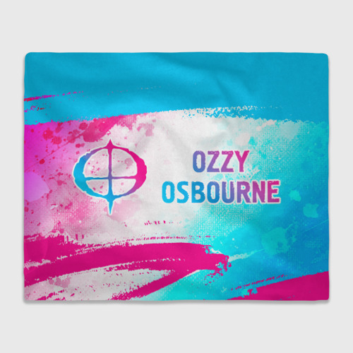 Плед 3D Ozzy Osbourne neon gradient style: надпись и символ, цвет 3D (велсофт)