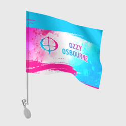 Флаг для автомобиля Ozzy Osbourne neon gradient style: надпись и символ