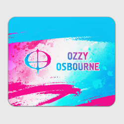 Прямоугольный коврик для мышки Ozzy Osbourne neon gradient style: надпись и символ