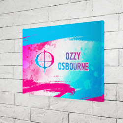 Холст прямоугольный Ozzy Osbourne neon gradient style: надпись и символ - фото 2