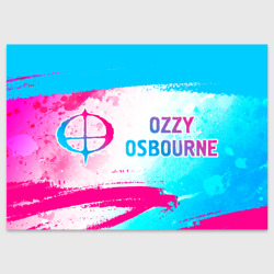 Поздравительная открытка Ozzy Osbourne neon gradient style: надпись и символ