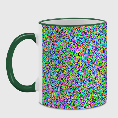 Кружка с полной запечаткой Пиксельные помехи, цвет Кант зеленый - фото 2