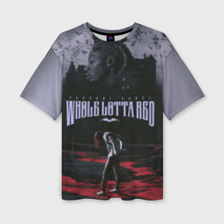 Женская футболка oversize 3D Playboi Carti, Whole Lotta Red