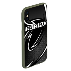 Чехол для iPhone XS Max матовый Роблокс - белая линия - фото 2
