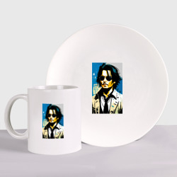 Набор: тарелка + кружка Johnny Depp - celebrity