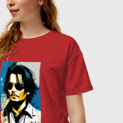 Женская футболка хлопок Oversize Johnny Depp - celebrity - фото 2