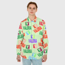 Мужская рубашка oversize 3D Валерия - разноцветный текст - фото 2